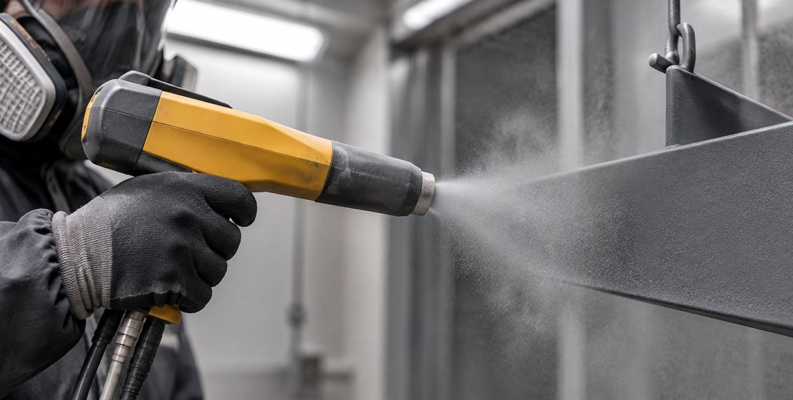 Pulverbeschichtung eines Stahlbauteils bei CTG